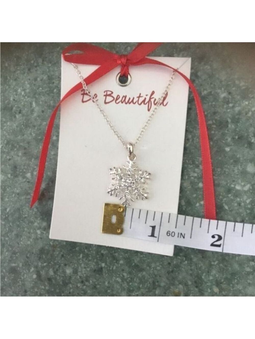 Avon NEW Best Wishes Be Beautiful snowflake necklace - Picture 2 of 7